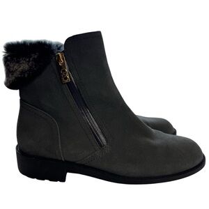 COLE HAAN Quinney Waterproof Bootie With Faux Fur Trim Size 9B